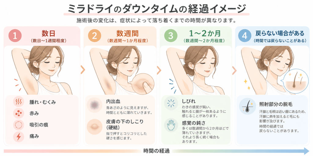 ミラドライのダウンタイム「4つの時間軸」