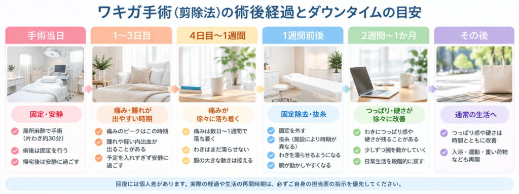 剪除法の術後経過タイムライン