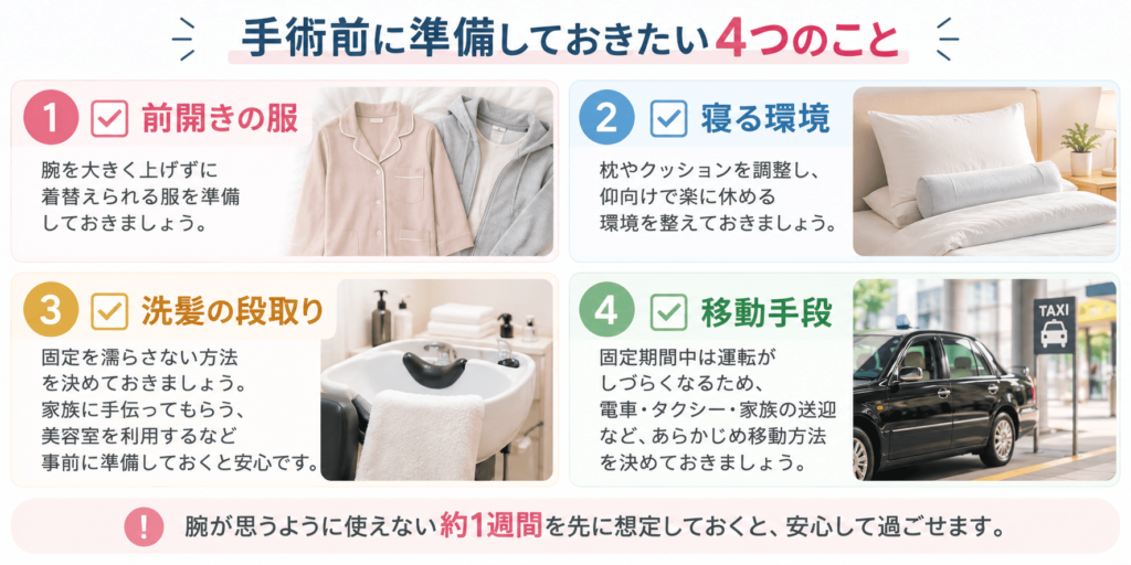 手術前に準備しておきたい4つのこと